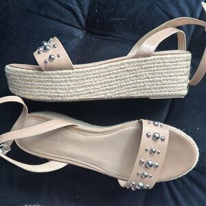 Marc Fisher size 11 Beige Studded Sandals